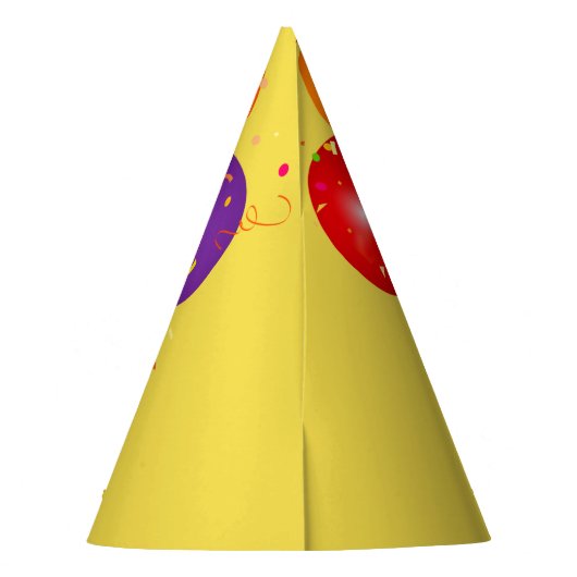 Kleurrijke Ballonbundel en Confetti Verjaardag Feesthoedjes (Achterkant)