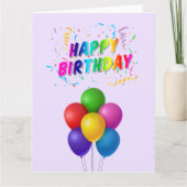 Kleurrijke ballonnen Confetti Happy Birthday Kaart (Voorkant)