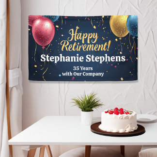 Kleurrijke Ballonnen Custom Retirement Party Banne Spandoek