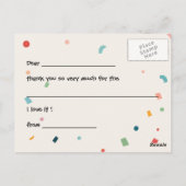 Kleurrijke Ballonnen en Confetti Verjaardag Bedank Briefkaart (Achterkant)