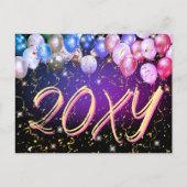 Kleurrijke ballonnen feestelijk Confetti Happy New Feestdagenkaart (Voorkant)