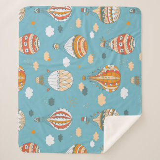 Kleurrijke ballonnen Feestelijk Patroon Ontwerp Sherpa Deken