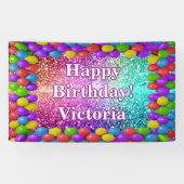 Kleurrijke Ballonnen Gelukkige Verjaardag aangepas Spandoek (Horizontaal)