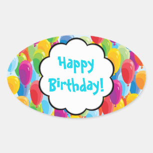 Kleurrijke ballonnen - Happy Birthday Stickers