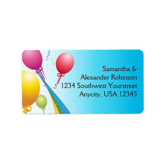 Kleurrijke ballonnen | Krullstonken Etiket (Voorkant)
