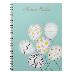 kleurrijke ballonnen leuke monogram notitieboek