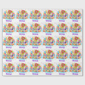 Kleurrijke ballonnen toevoegen NAAM AGENTSCHRIJVIN Cadeaupapier (Vlak)