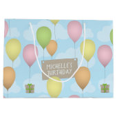Kleurrijke ballonnen verjaardag patroon geschenk t groot cadeauzakje (Achterkant)