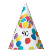 Kleurrijke ballonnen verjaardagsfeestje Pet toevoe Feesthoedjes (Voorkant)