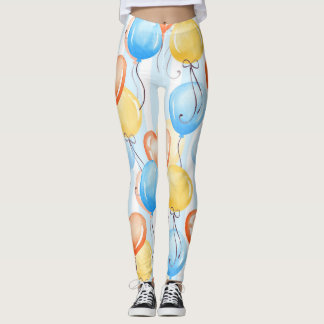 Kleurrijke ballonnen: waterverf naadloos patroon. leggings