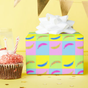 Kleurrijke Bananenpatroon in de Stijl van de Pop K Cadeaupapier