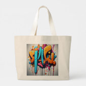 Kleurrijke "Barely There" Full-Text Design tattoo  Grote Tote Bag (Achterkant)