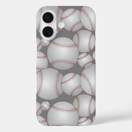 Kleurrijke Baseballs Patroon grijs Case-Mate iPhone Case (Achterkant)
