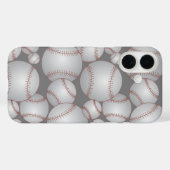 Kleurrijke Baseballs Patroon grijs Case-Mate iPhone Case (Achterkant (horizontaal))