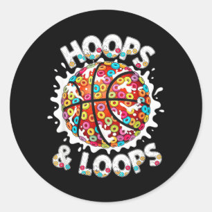 Kleurrijke Basketbal Slam Dunk Loops Hoops Ronde Sticker