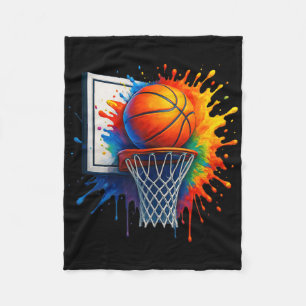 Kleurrijke basketbal straatstijl met graffiti Dri Fleece Deken