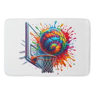 Kleurrijke Basketbal Tie Dye Color Splash Basketba Badmat