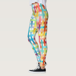 Kleurrijke Basketweave Patroon Leggings