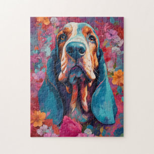 Kleurrijke Basset Hound Legpuzzel