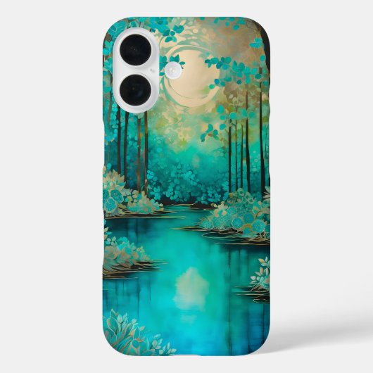 Kleurrijke Batik Forest Art iPhone Case (Achterkant)