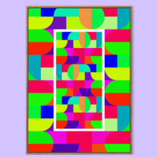 Kleurrijke Bauhaus-stijl wandkunst afdruk Poster