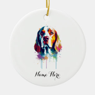 Kleurrijke Beagle Keramisch Ornament