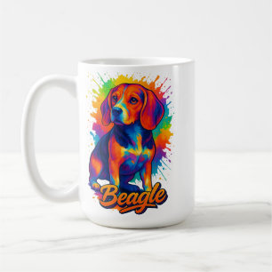 Kleurrijke Beagle Pop Art – Levendig Hondenportret Koffiemok