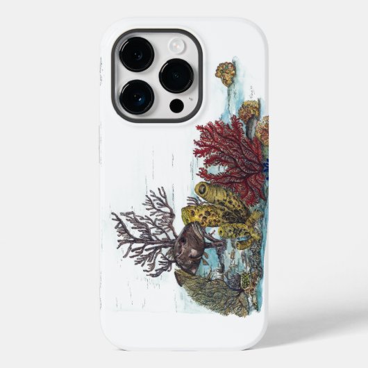 Kleurrijke bedreigde hand geschilderd koraalrif Case-Mate iPhone case (Achterkant)
