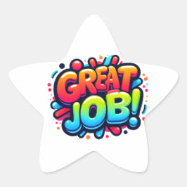 Kleurrijke beloning Geweldige baan! Ster Sticker