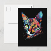 Kleurrijke Bengaalse kat Briefkaart (Voorkant / Achterkant)