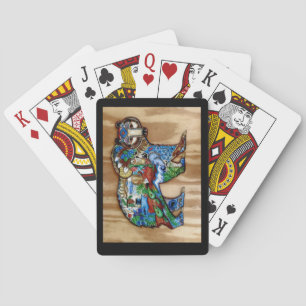 Kleurrijke beren brug en pokerkaarten