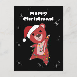 Kleurrijke beren vrolijk kerstfeest winterdieren b feestdagenkaart