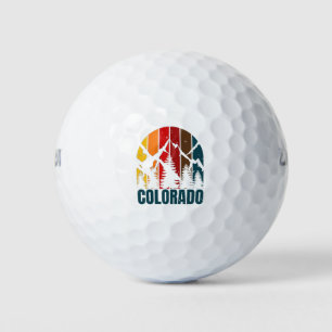 Kleurrijke bergen retro golfballen