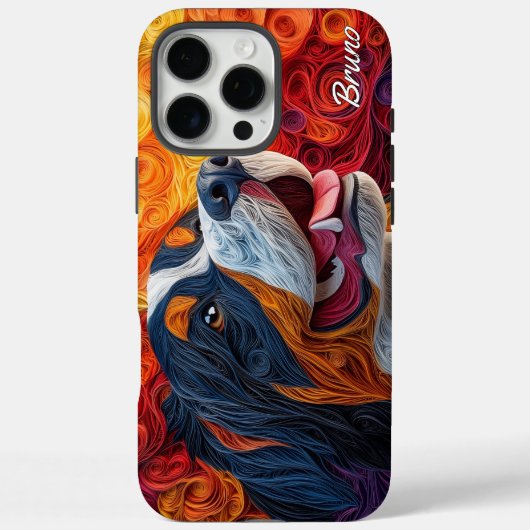 Kleurrijke Berner Sennenhond Portret Case-Mate iPhone Case (Achterkant)