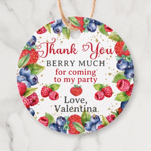 Kleurrijke bessen Hartelijk dank Berry Much verjaa Bedankjes Labels (Voorkant)