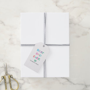 Kleurrijke "Best Dad Ever" - Leuk en oprecht cadea Cadeaulabel