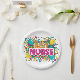 Kleurrijke Best Nurse Party Borden Papieren Bordje