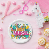 Kleurrijke Best Nurse Party Borden Papieren Bordje (Feest)