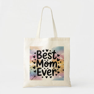Kleurrijke beste moeder ooit Waterverf Hearts Star Tote Bag