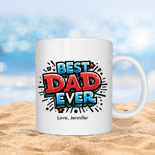 Kleurrijke beste vader Vaderdag gepersonaliseerd Koffiemok