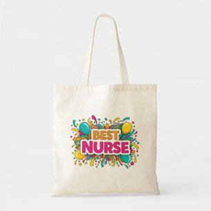 Kleurrijke beste verpleegkundige Canvas tas