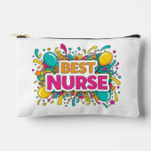Kleurrijke Beste Verpleegkundige Cosmetische Tas (Voorkant)