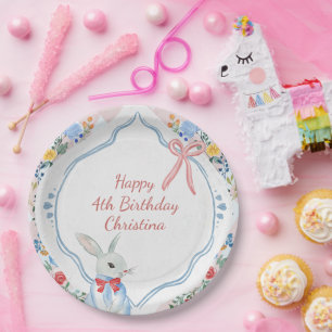 Kleurrijke betoverde Alice in Wonderland verjaarda Papieren Bordje