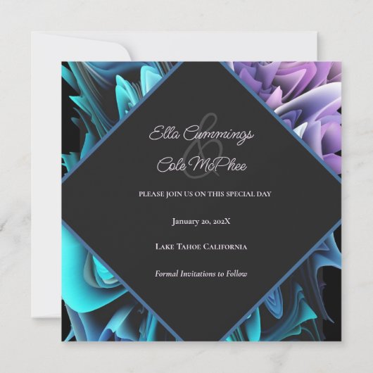 Kleurrijke betovering Bewaar de datum Save The Date (Achterkant)