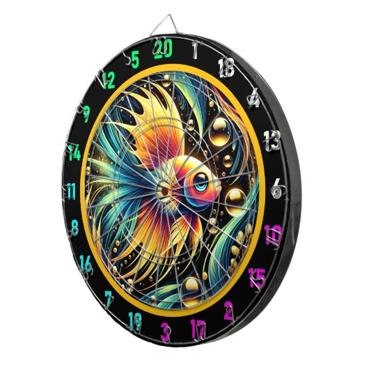 Kleurrijke Betta Dartboard Game Center Dartbord (Voorkant Rechts)