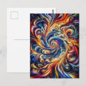 Kleurrijke beweging Abstracte kunst Briefkaart (Voorkant / Achterkant)