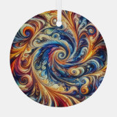 Kleurrijke beweging Abstracte kunst Glas Ornament (Achterkant)