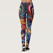 Kleurrijke beweging Abstracte kunst Leggings (Achterkant)
