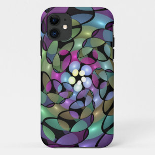 Kleurrijke Bewegingen Abstracte Trippy Fractal Art iPhone 11 Hoesje