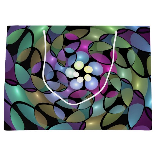 Kleurrijke Bewegingen Abstracte Trippy Fractal Art Groot Cadeauzakje (Voorkant)